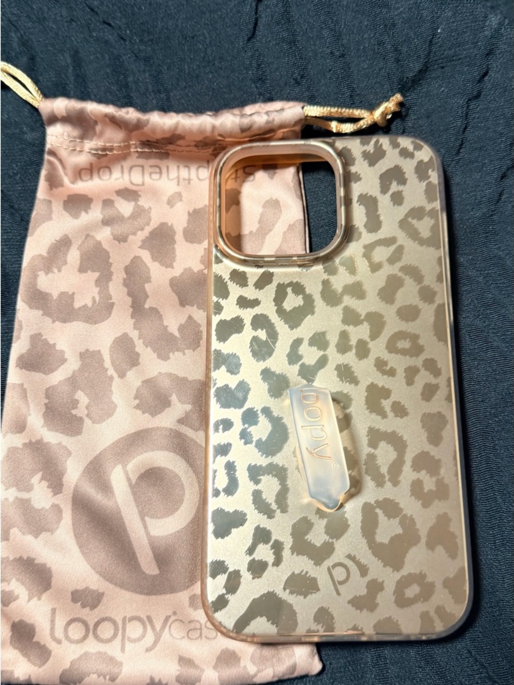 Loopy Case Leopard Print Phone Case in Beige and Gold